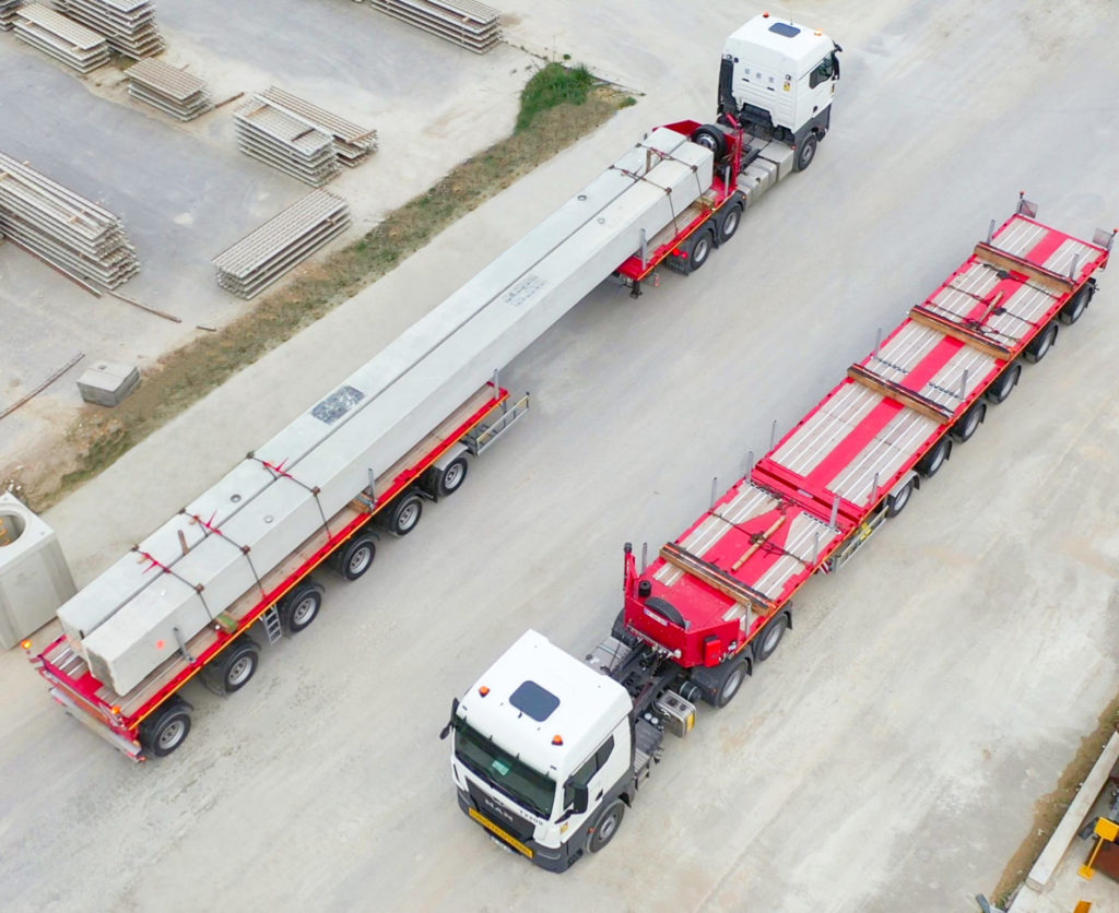 Truck Location Urano investit pour le transport de poutres béton