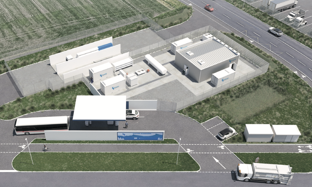 ©HYmpulsion, schéma de la station hydrogène à Clermont-Ferrand Gravanches, maquette 3D