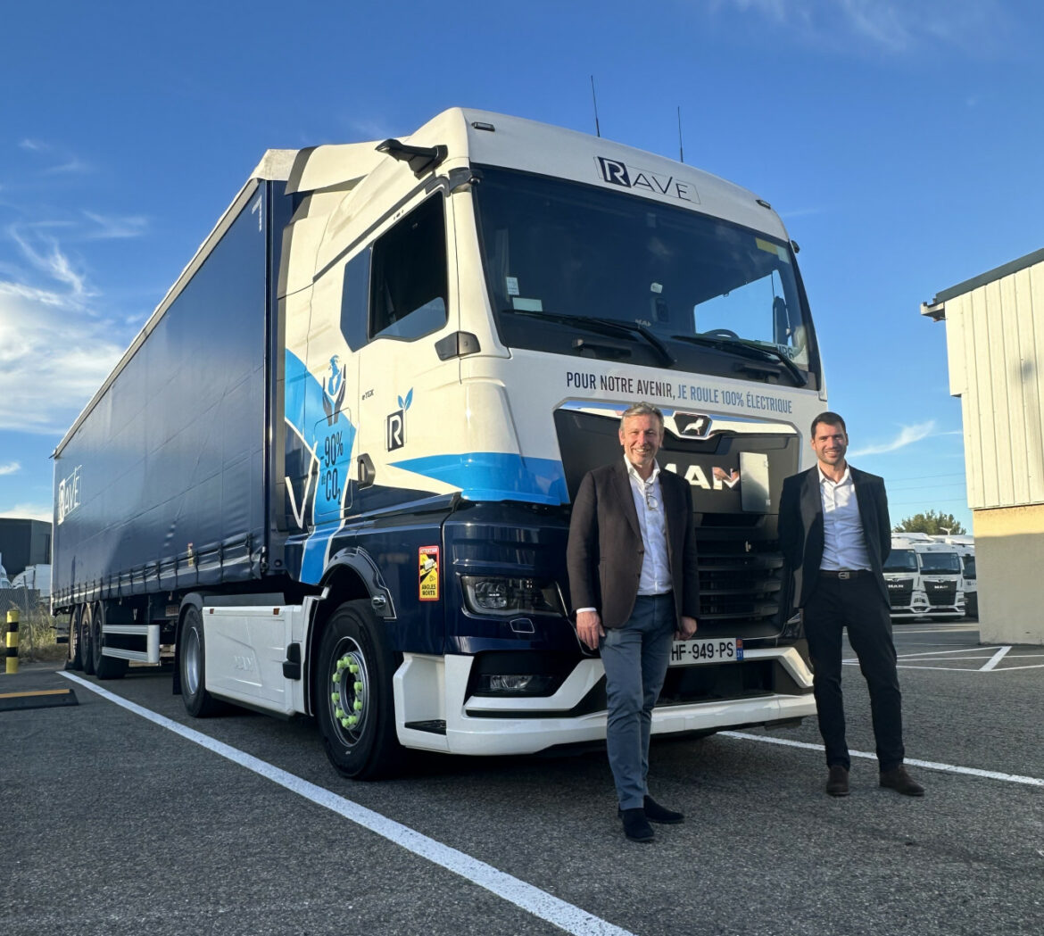 Le groupe Rave réceptionne 4 camions électriques MAN eTGX pour la logistique d’Airbus