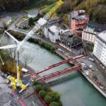 Lourdes : la reconstruction du Pont Peyramale franchit une étape clé avec la mise en place des poutres métalliques