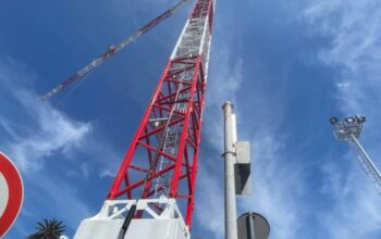 Une Potain MDT 389 L16 pour le nouvel hôpital Gaslini à Gênes