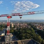 Vérone : une grue Potain MDT 809 installée sur le chantier de l’hôpital Borgo Roma