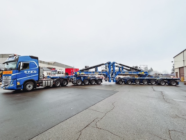 Première en France : Faymonville FlexMAX 4+7 autosuiveur avec adaptateurs pour l’éolien pour STEX