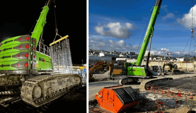 HALIOTIS 2 : FAYAT Fondations en première ligne à Nice, avec l’appui stratégique de SENNEBOGEN