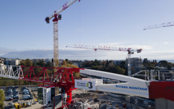 Cinq grues Potain à l’œuvre sur l’écoquartier Canebiers-Villette