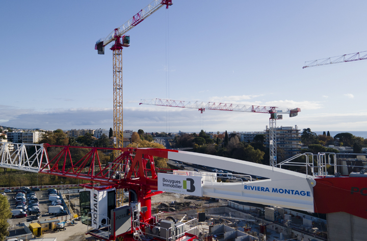 Cinq grues Potain à l’œuvre sur l’écoquartier Canebiers-Villette