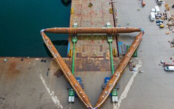Éolien flottant : BMS déplace 1 200 tonnes sur SPMT au Danemark